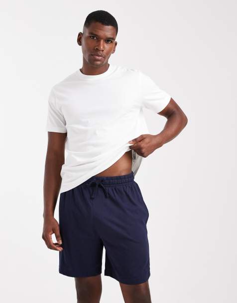 Threadbare – Marinblå och stenfärgade mysshorts i bomullsmix med dragsko, 2-pack - view 1