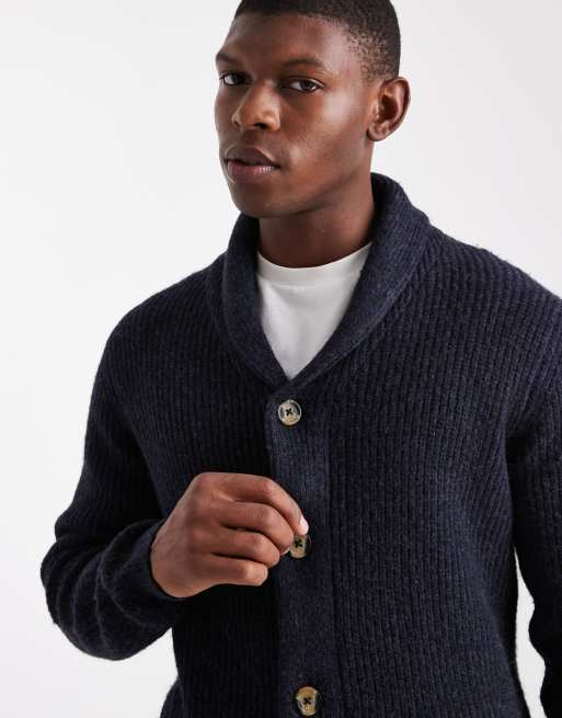 Threadbare - Marineblå cardigan med sjalsdetalje, 5 af 5