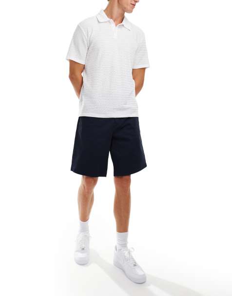 Threadbare - Marineblå lange shorts med plisseringer - view 1