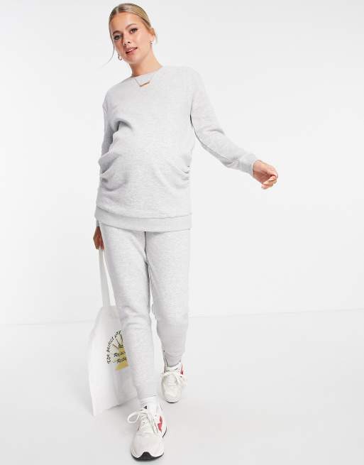 Threadbare Maternit Ensemble de surv tement avec sweat et pantalon de jogging Gris