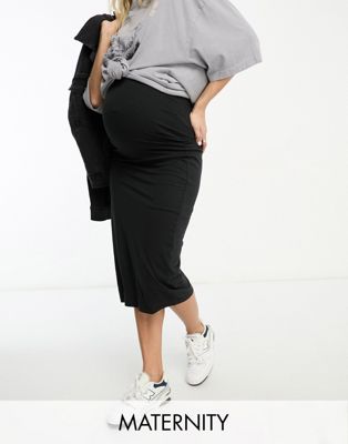 Threadbare Maternity midi skirt in black - ASOS Price Checker