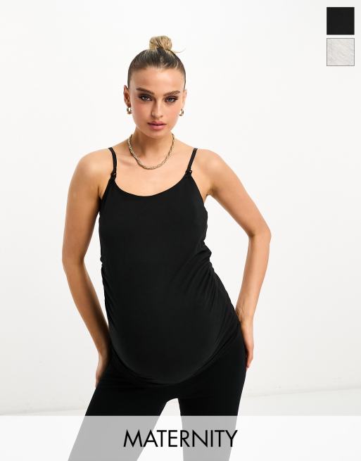 Maternity Black Jersey Nursing Cami