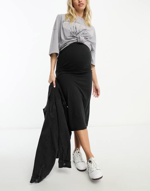 Maternity high waisted outlet midi skirt