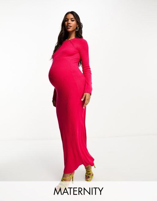Threadbare Maternity – Midi-Strickkleid in Rosa
