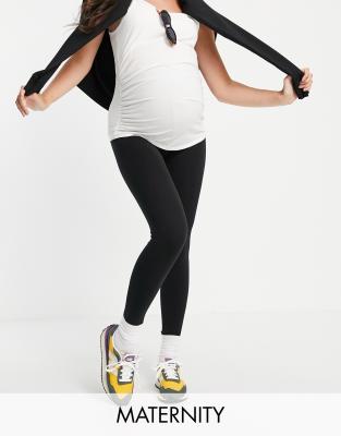 black maternity leggings