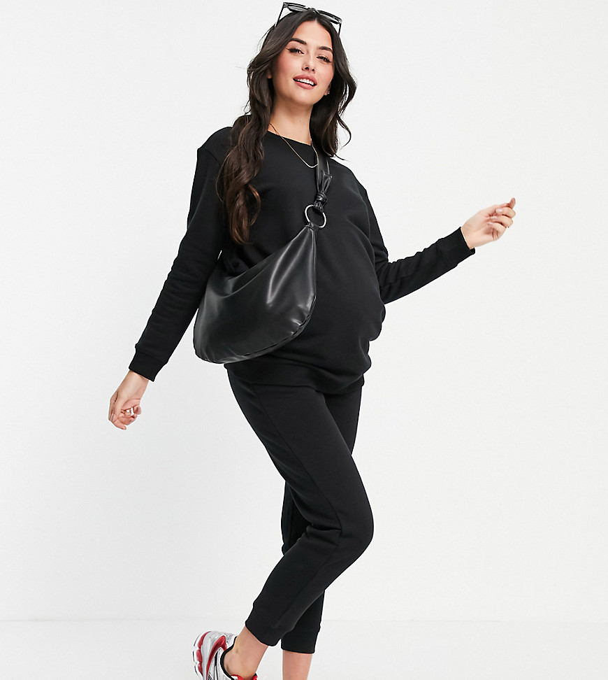 Threadbare Maternity sweater and jogger tracksuit in black