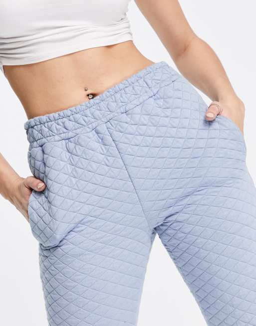 Threadbare maxwell quilted joggers in dusty blue