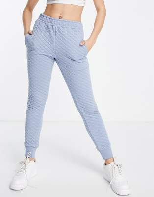 Threadbare Maxwell quilted trackies in dusty blue