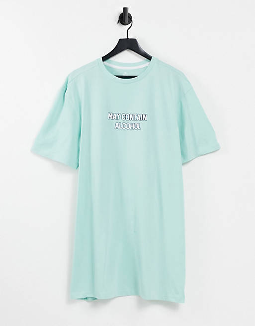 Threadbare may contain alcohol pajama t-shirt dress in mint green | ASOS