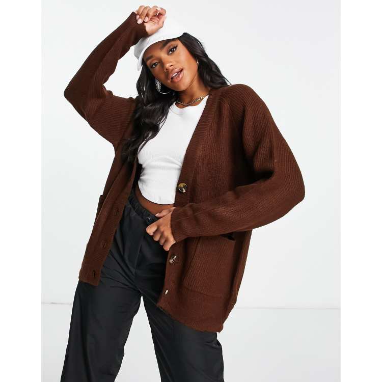 Chocolate brown cardigan new arrivals