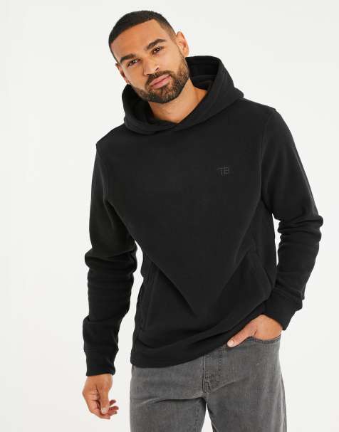 Threadbare Microfleece pullover hoodie in black - view 1