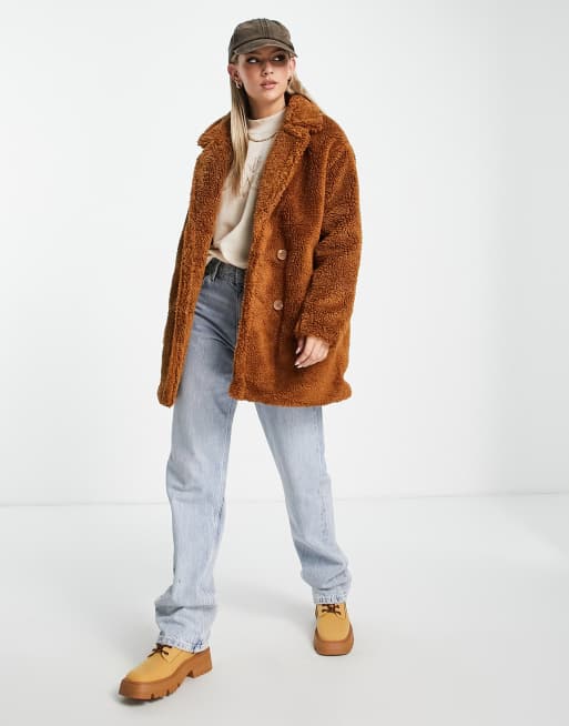 Mid length cheap teddy bear coat