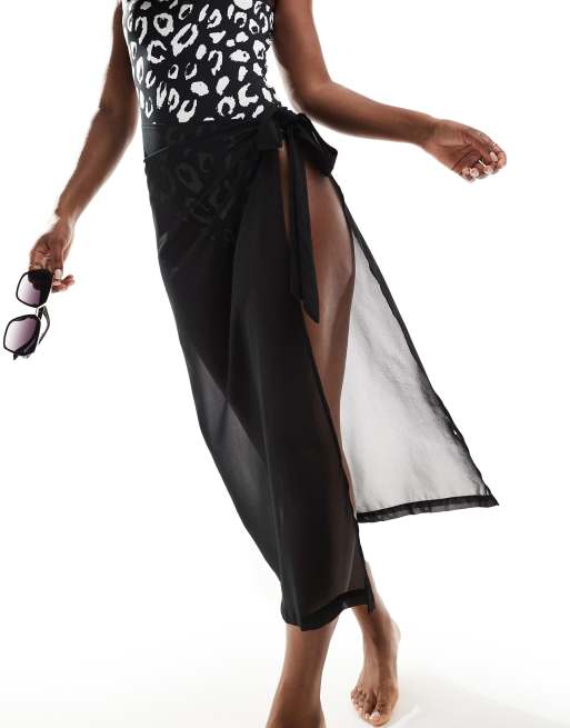 Threadbare – Midi-Strandrock in Schwarz