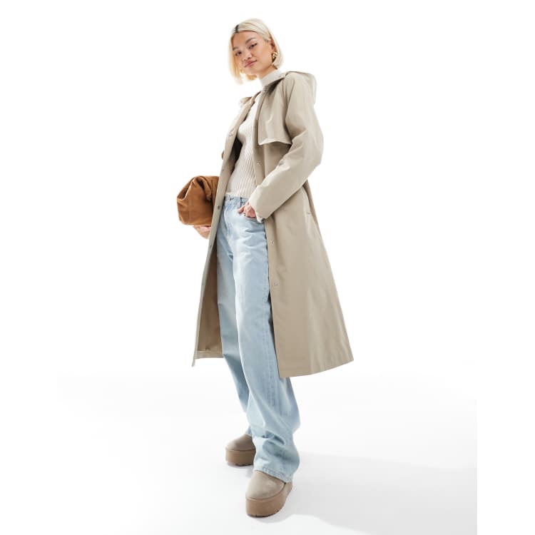 Tailored Jacquard Mix Trench Midi Coat | Karen Millen