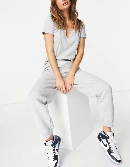 Threadbare mila top and jogger set in grey marl