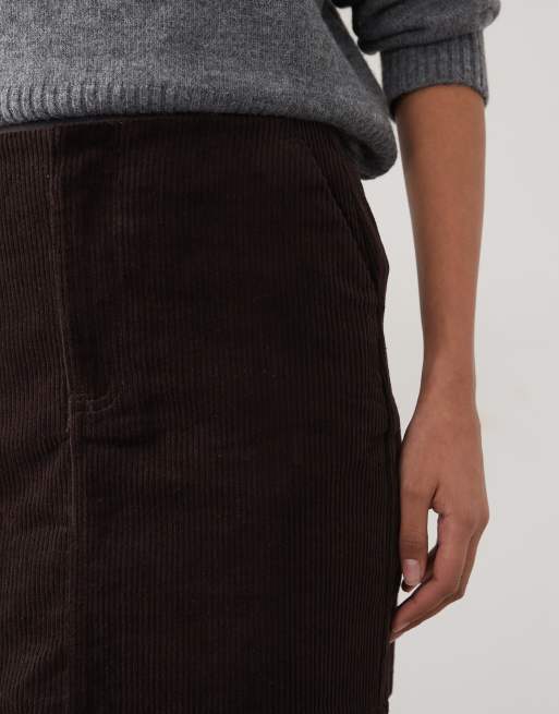 Threadbare - Mini-jupe en velours côtelé - Marron chocolat, 5 de 5