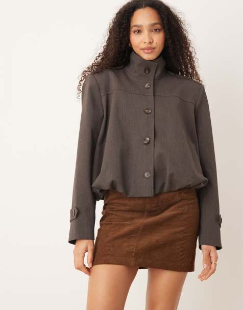 Threadbare - Mini rok van corduroy in chocoladebruin - view 1