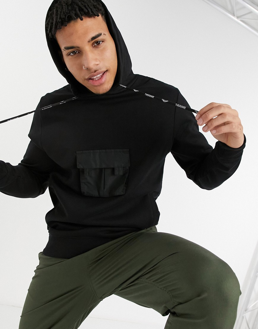 Threadbare mix and match hoodie in black