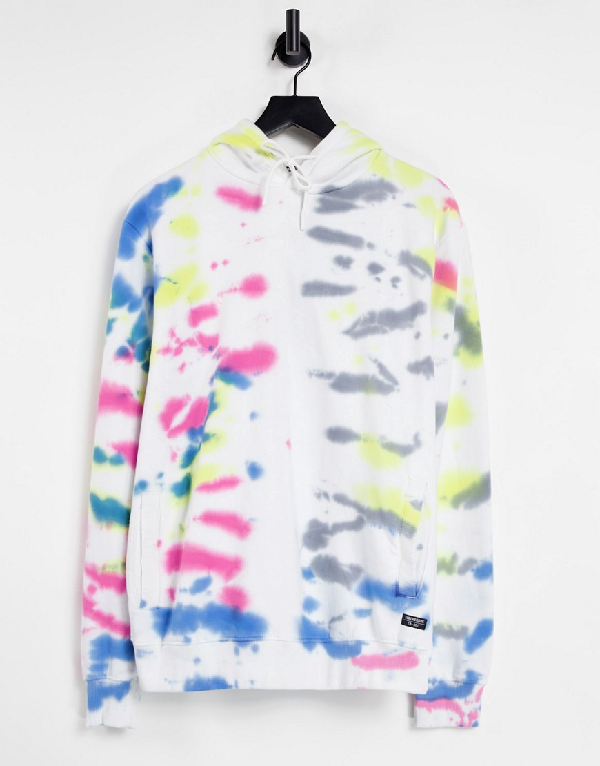 Threadbare mix and match tie dye hoodie in rainbow-Multi