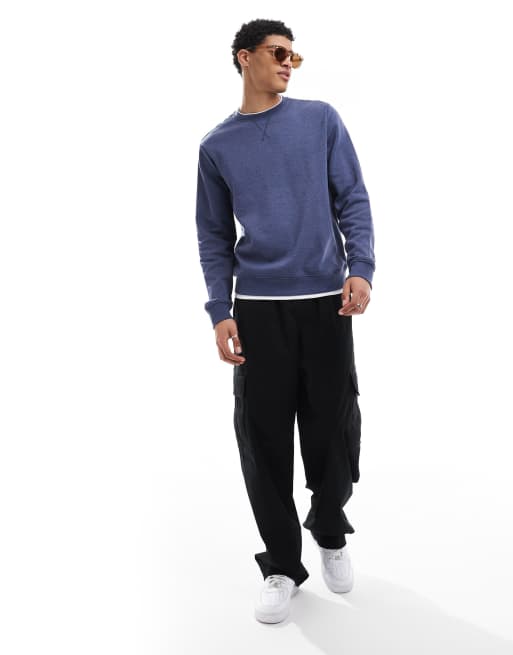 Threadbare Mock t-shirt crew neck sweatshirt in blue