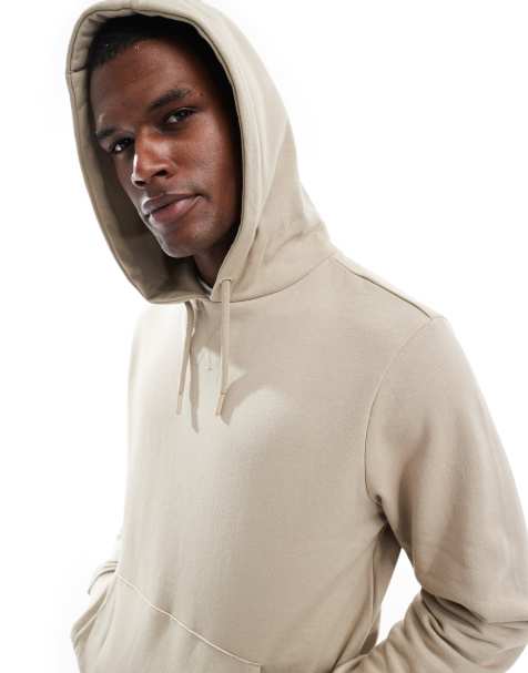Threadbare Mock t-shirt pullover hoodie in stone - view 1