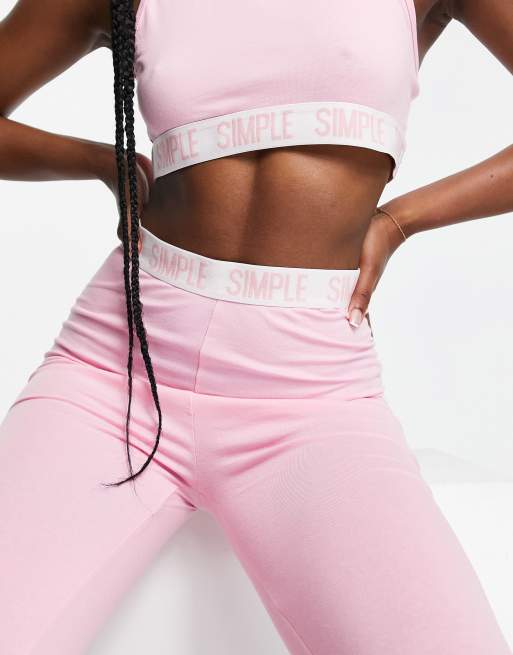 Threadbare mood logo bralette and leggings loungewear set in pink, 3 of 4