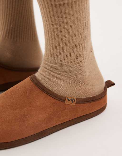 Threadbare mule slippers in tan, 2 of 4