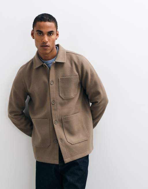 Threadbare multi pocket detail shirt in mocha brown, 3 of 5