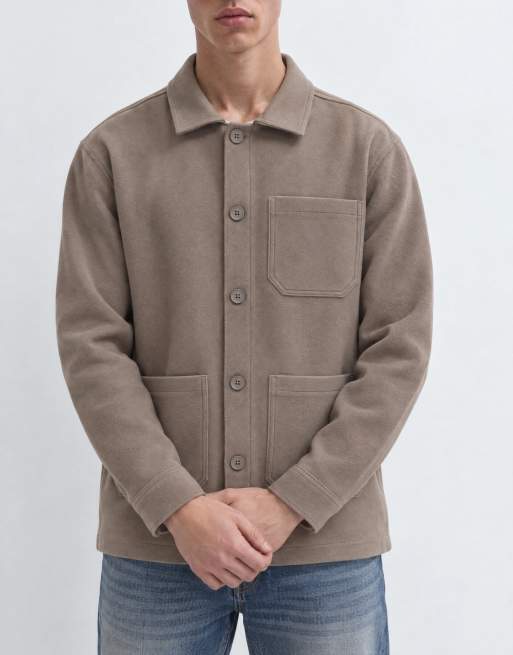 Threadbare multi pocket detail shirt in mocha brown, 7 of 10