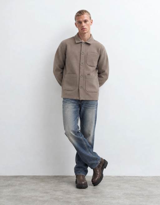 Threadbare multi pocket detail shirt in mocha brown, 9 of 10