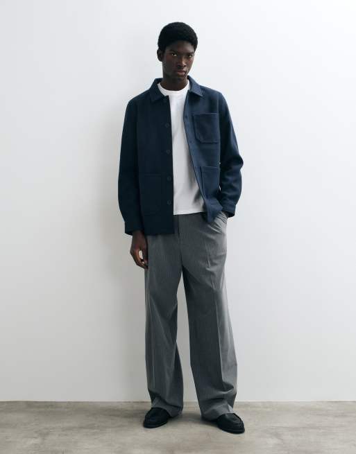 Threadbare multi pocket detail shirt in navy, 3 of 5