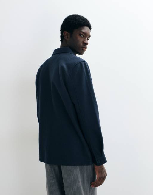 Threadbare multi pocket detail shirt in navy, 5 of 5