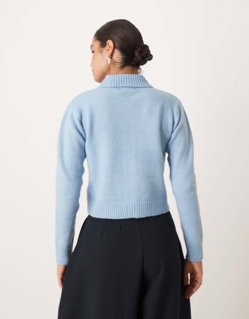 Threadbare – Niebieski kardigan z kołnierzem, 4 z 4