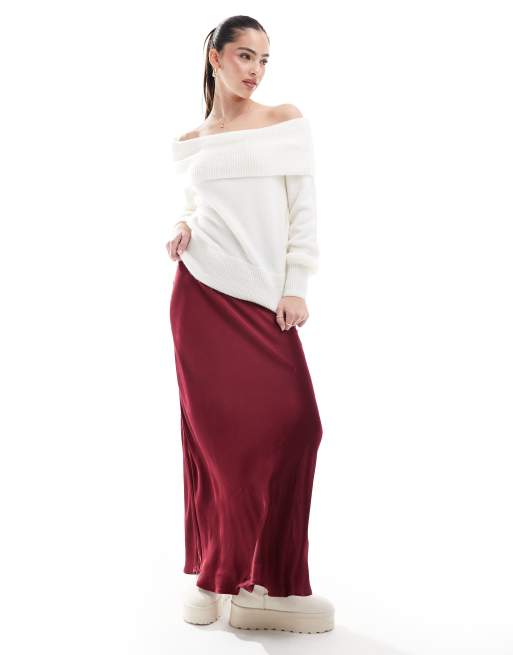 Threadbare off-shoulder sweater in white