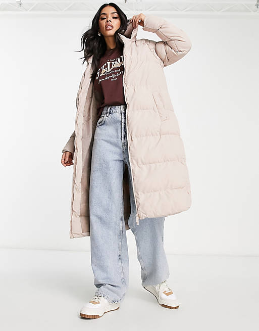 Threadbare Onyx 2 in 1 longline vest and puffer coat in taupe | ASOS