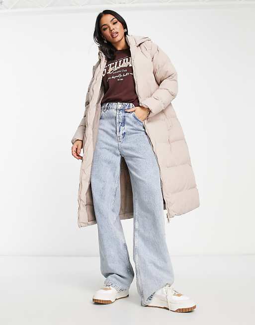 Threadbare Onyx 2 in 1 longline vest and puffer coat in taupe Threadbare Onyx 2 in 1 longline vest and puffer coat in taupe