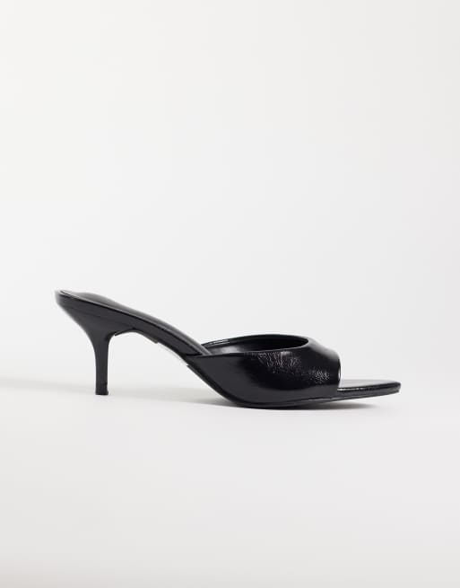 Threadbare open toe slip on mule heel in black, 2 of 4