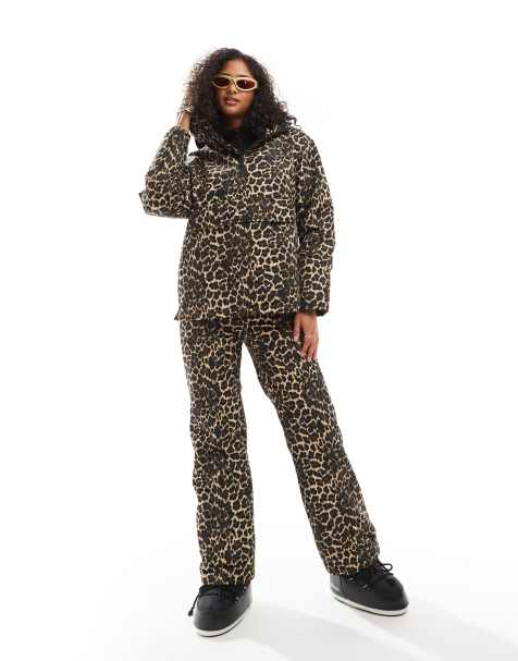 Threadbare overhead ski jacket co-ord in leopard print - view 1