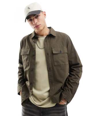 Threadbare Threadbare overshirt in chocolate brown