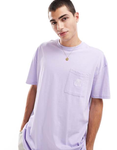 Threadbare – Oversize-T-Shirt in Flieder mit Brusttasche - view 1