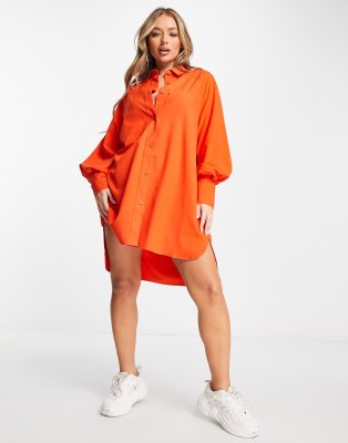 bright orange shirt dress UNTUCKit | Stretch Cotton Sleeveless Cordelia Shirt Dress