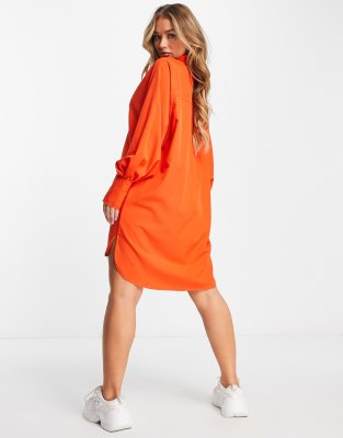 Orange oversized sale shirt dress