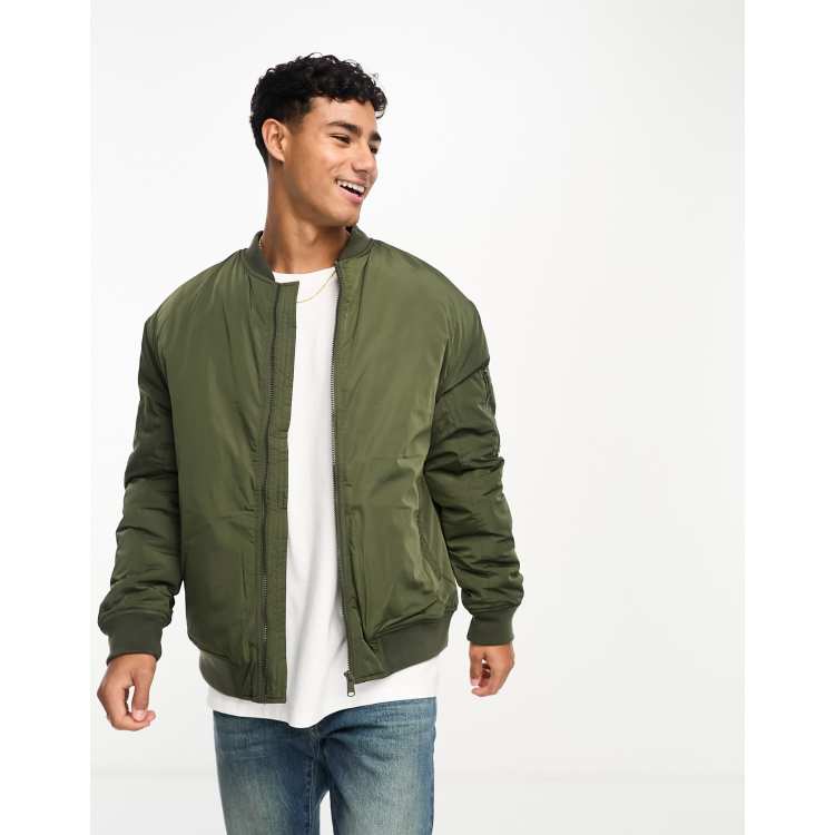 Oversized khaki shop bomber jacket