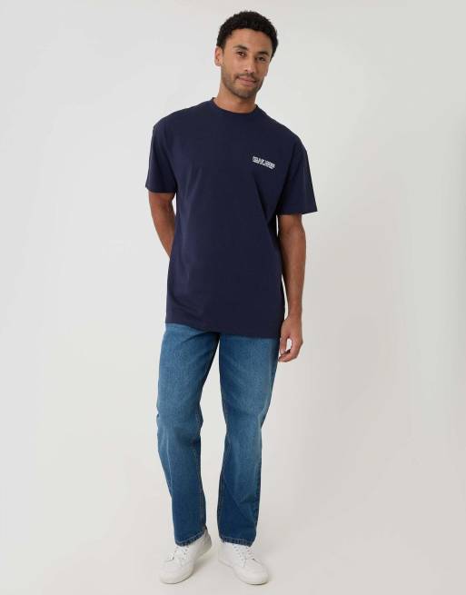 Threadbare Oversized field of legends cotton t-shirt in navy, 4 of 4