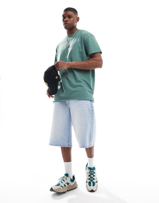 Threadbare oversized heavyweight t-shirt in green, 3 of 4