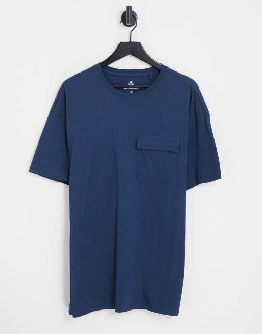 Threadbare oversized pocket T-shirt in ocean blue