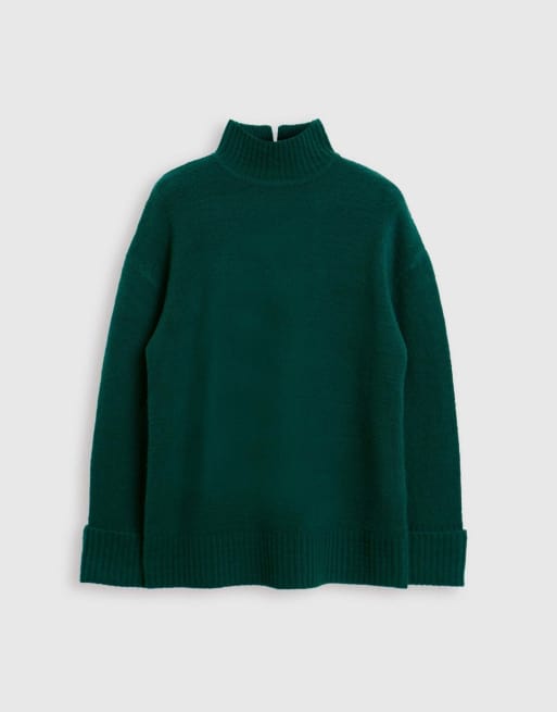 Threadbare Oversized roll neck jumper in green, 5 of 5