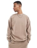 [Threadbare] Threadbare oversized sweatshirt in stone (part of a set)-Neutral 2XL Stone