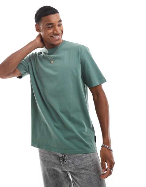 Threadbare oversized t-shirt in dark forest green - view 1