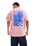 [Threadbare] Threadbare oversized t-shirt in pink with back print M Pink